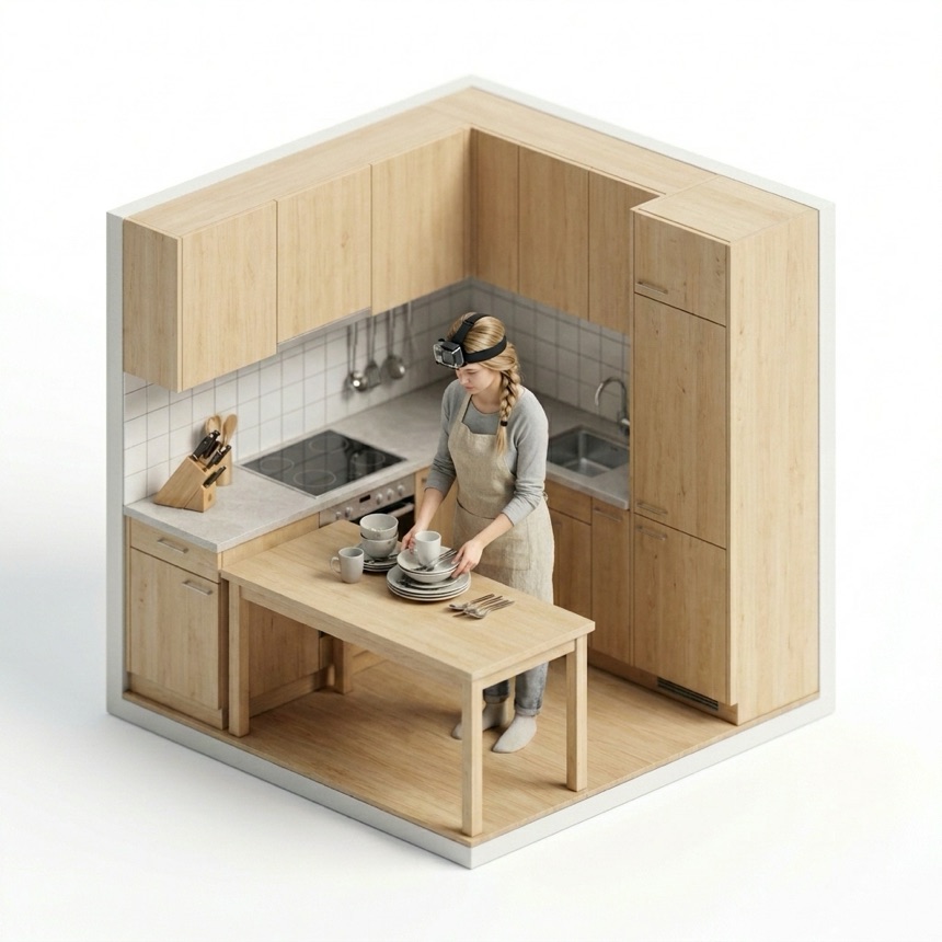 Clearing a Table room diorama