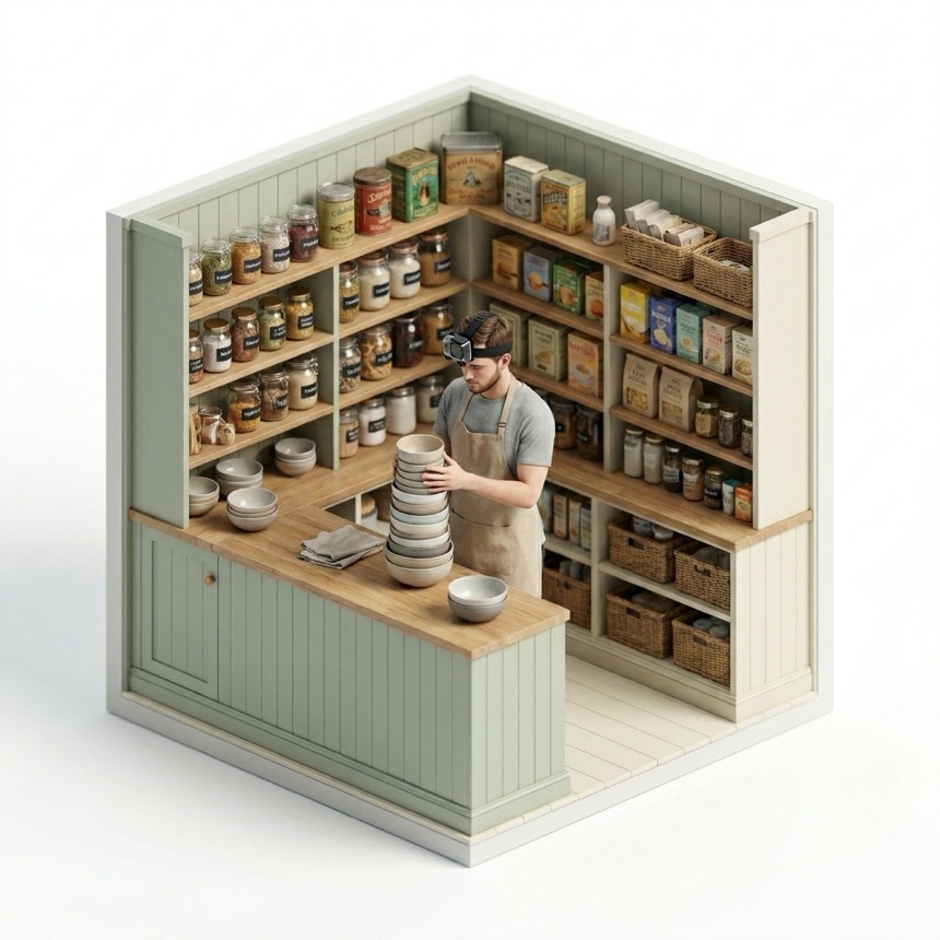 Stacking Objects room diorama