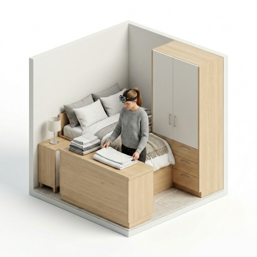 Folding Fitted Sheets room diorama