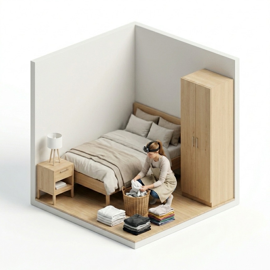Sorting Laundry room diorama