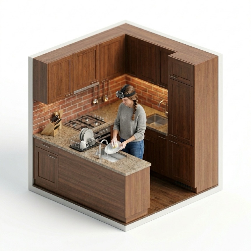 Hand-Washing Dishes room diorama