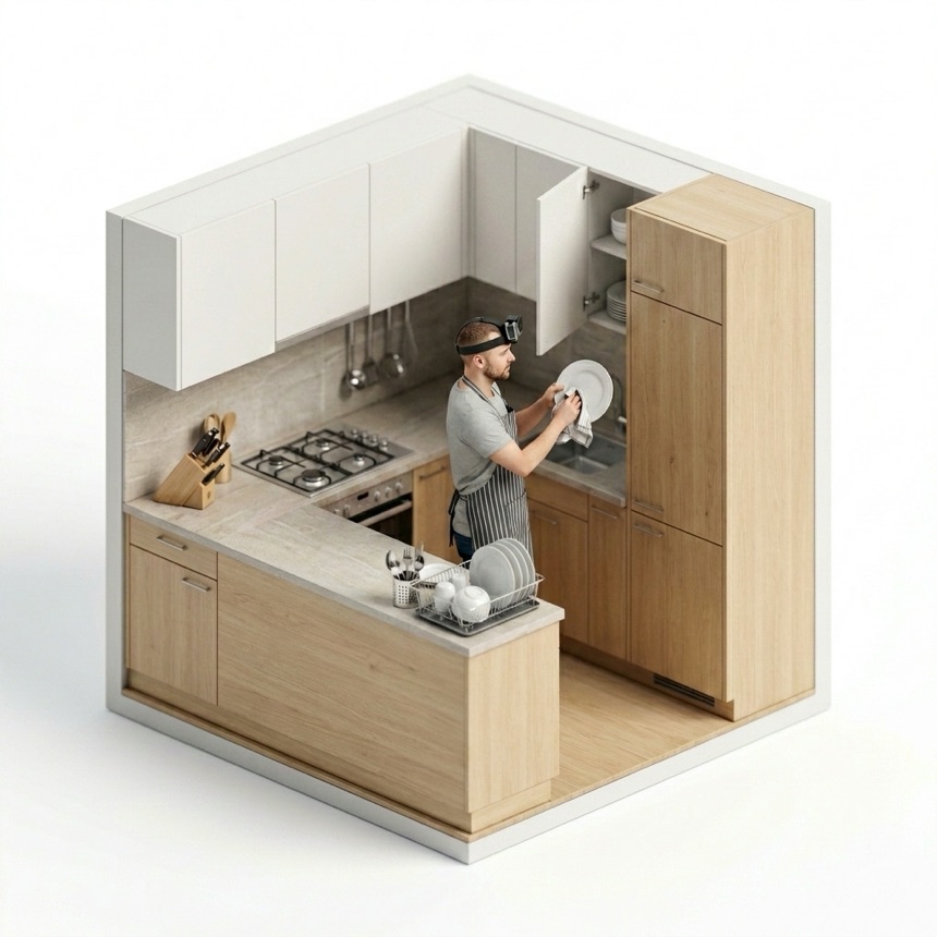 Drying & Putting Away Dishes room diorama