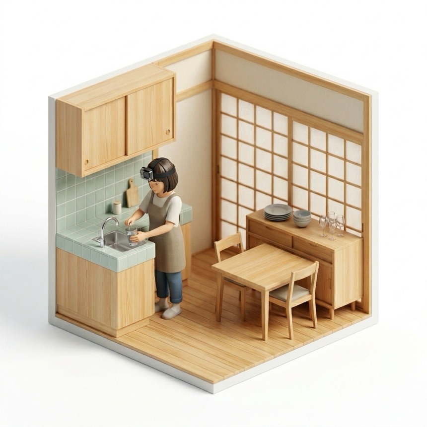 Filling a Glass room diorama