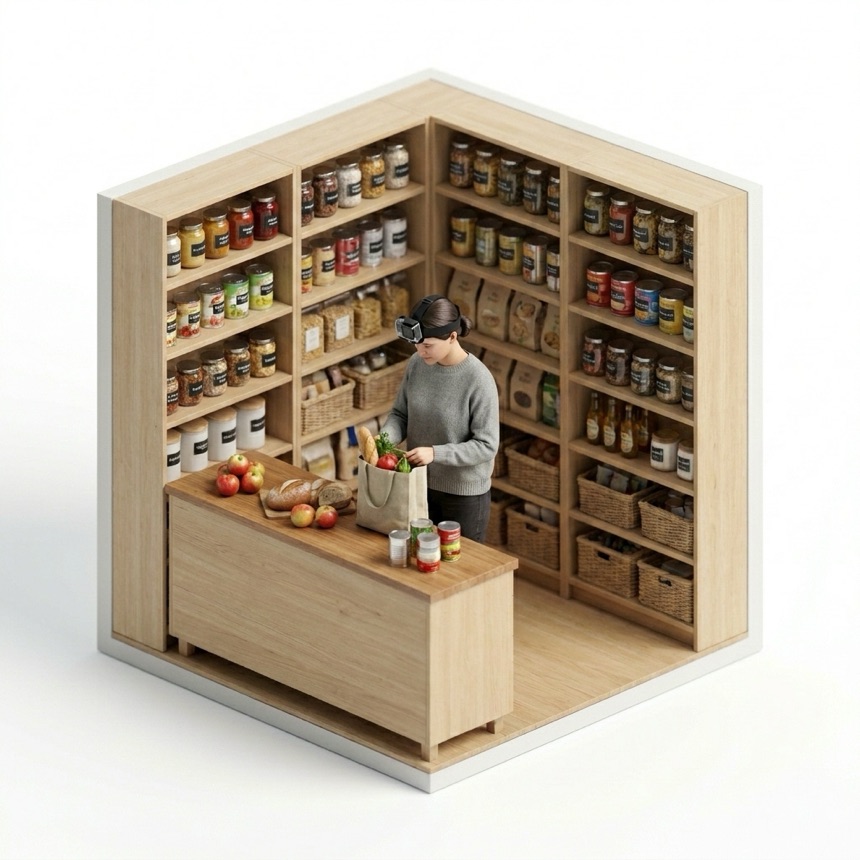 Bagging Groceries room diorama