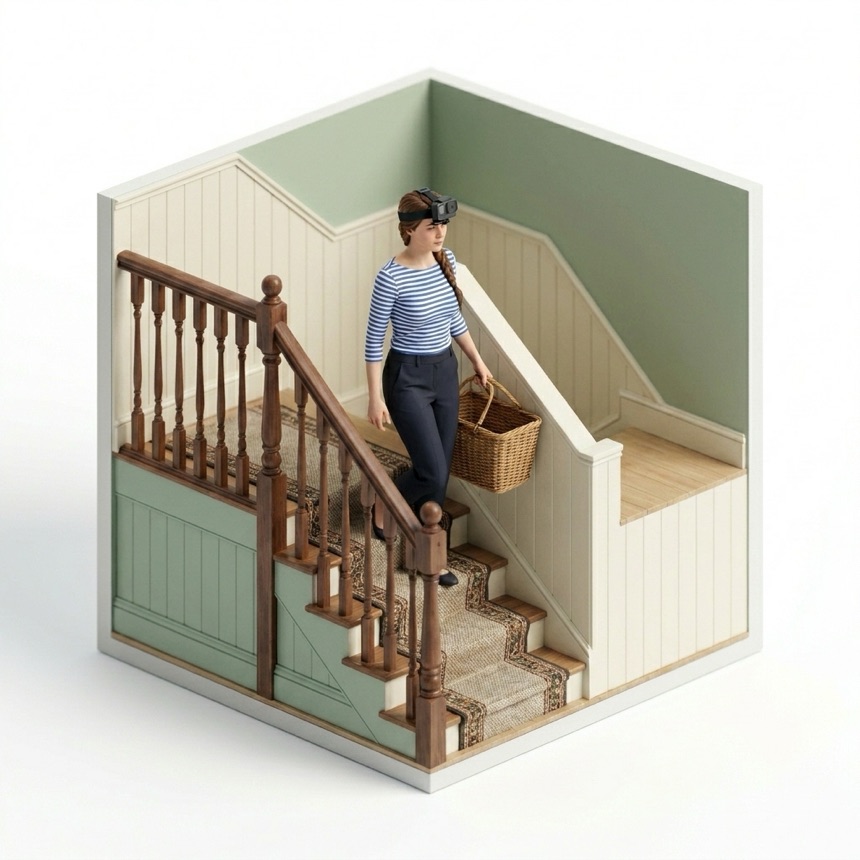 Climbing Stairs room diorama