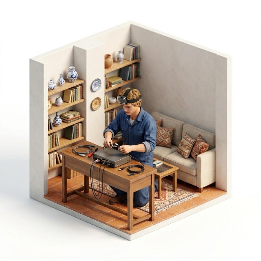 Connecting Cables room diorama