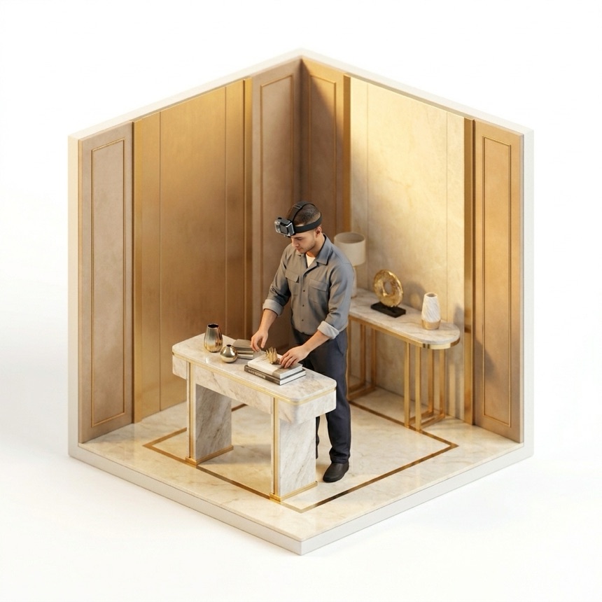 First-Person Daily Routine room diorama