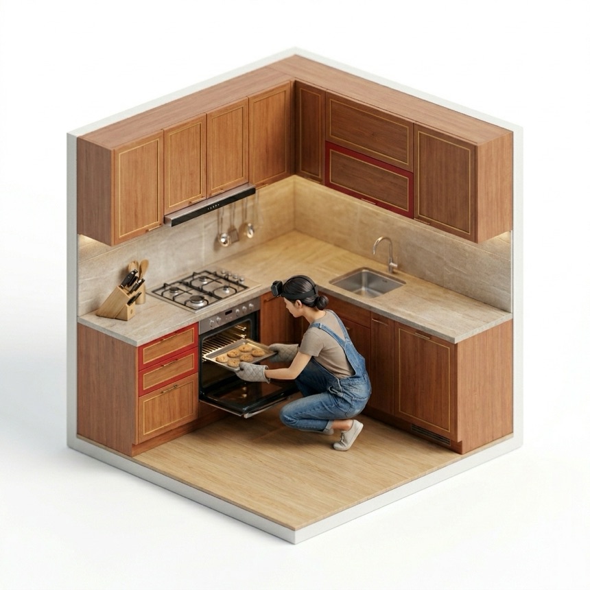Using an Oven room diorama