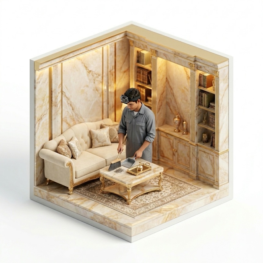Sweeping Floors room diorama