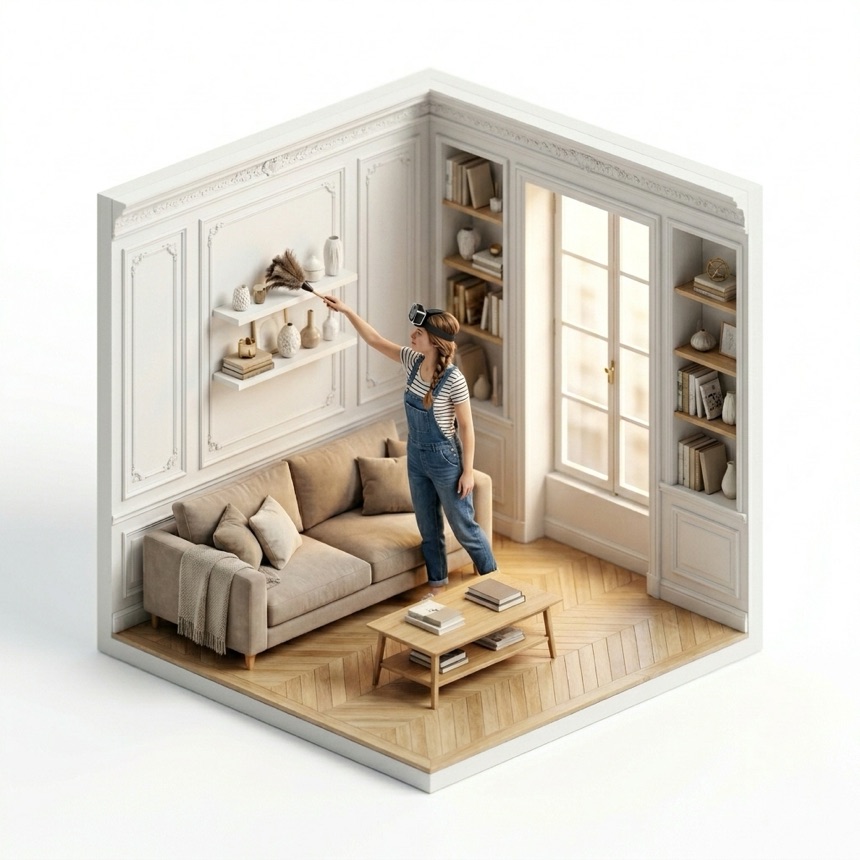 Dusting Surfaces room diorama