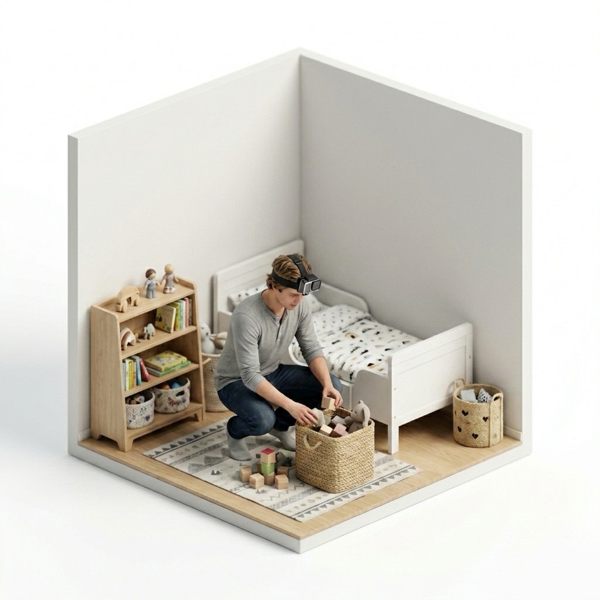 Putting Away Toys room diorama