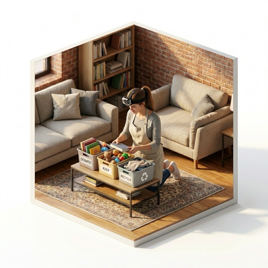Sorting Items into Bins room diorama