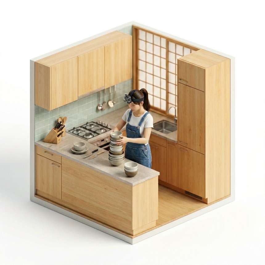 Stacking Objects room diorama