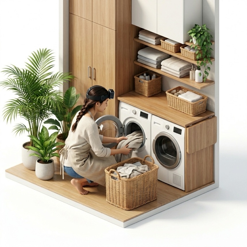 Loading a Washing Machine room diorama