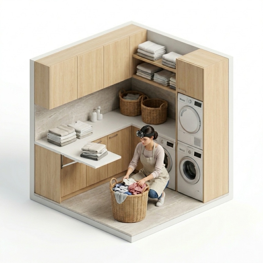 Sorting Laundry room diorama