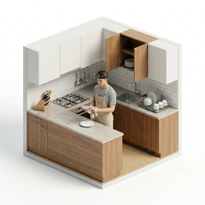 Drying & Putting Away Dishes room diorama
