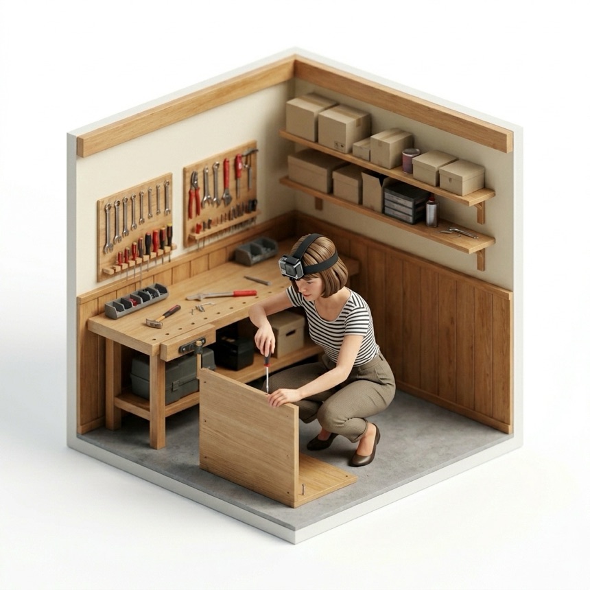 Using a Screwdriver room diorama