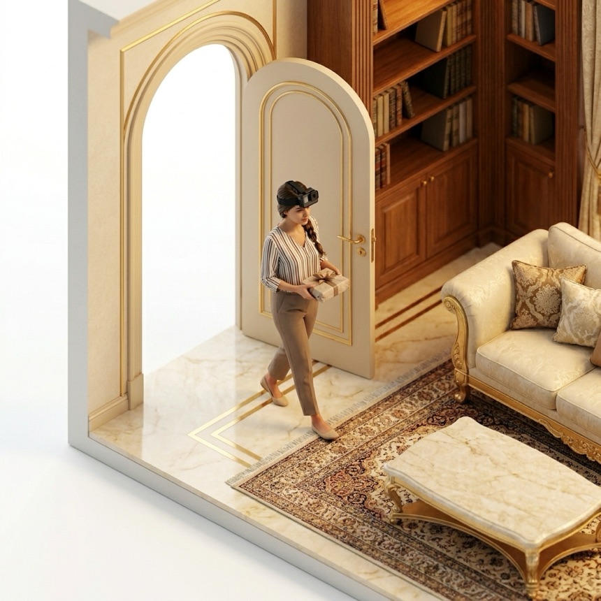 Walking Room-to-Room room diorama