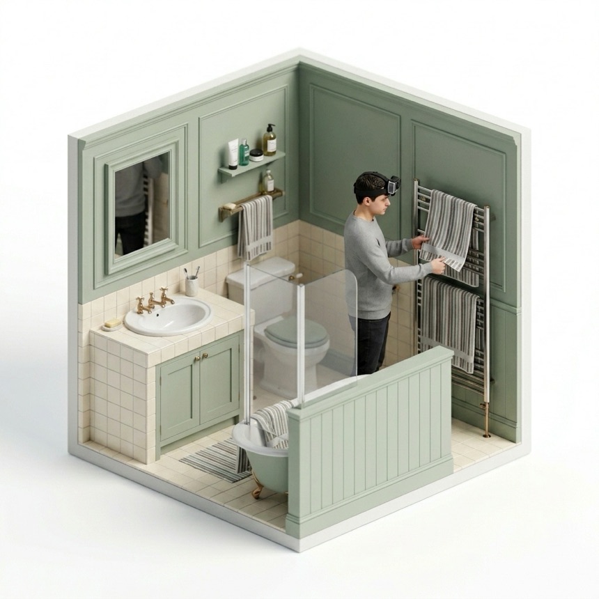 Folding & Hanging Towels room diorama