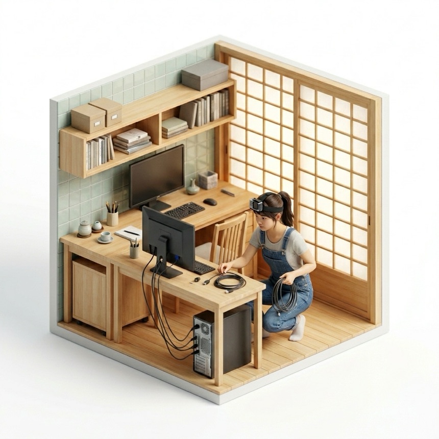 Connecting Cables room diorama