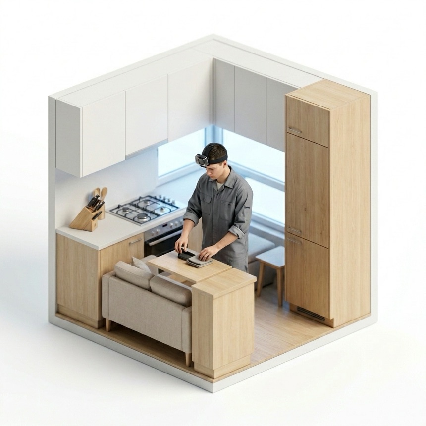 First-Person Daily Routine room diorama