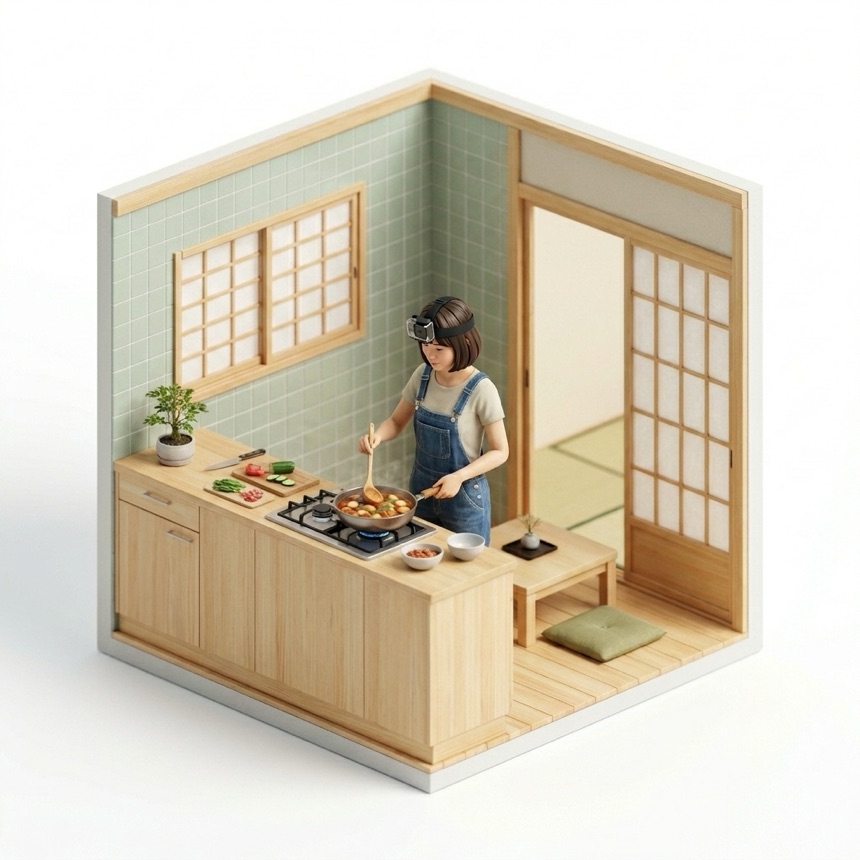 POV Cooking room diorama