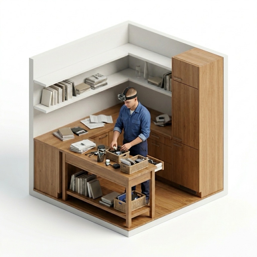POV Tidying room diorama