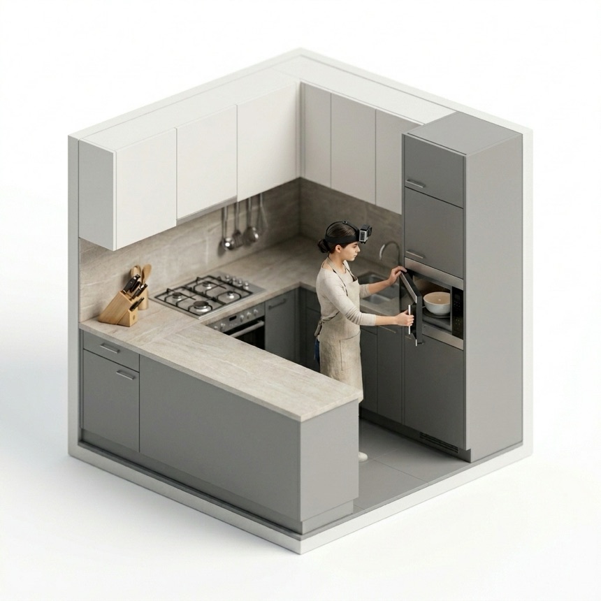 Using a Microwave room diorama
