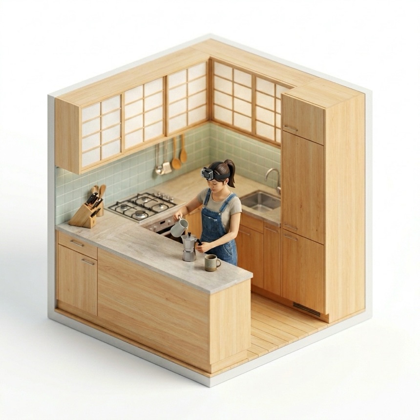 Making Coffee at Home room diorama