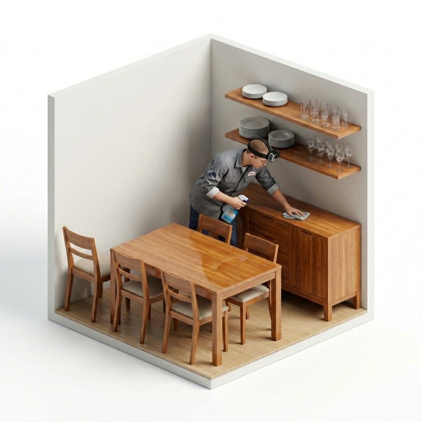 Wiping Countertops room diorama