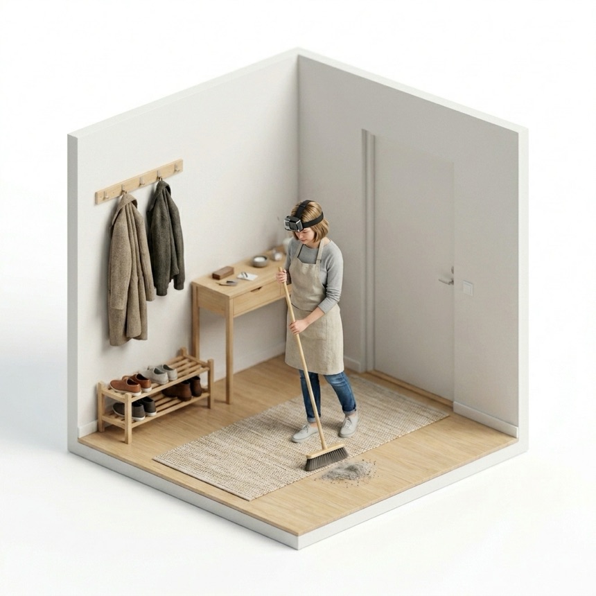 Sweeping Floors room diorama
