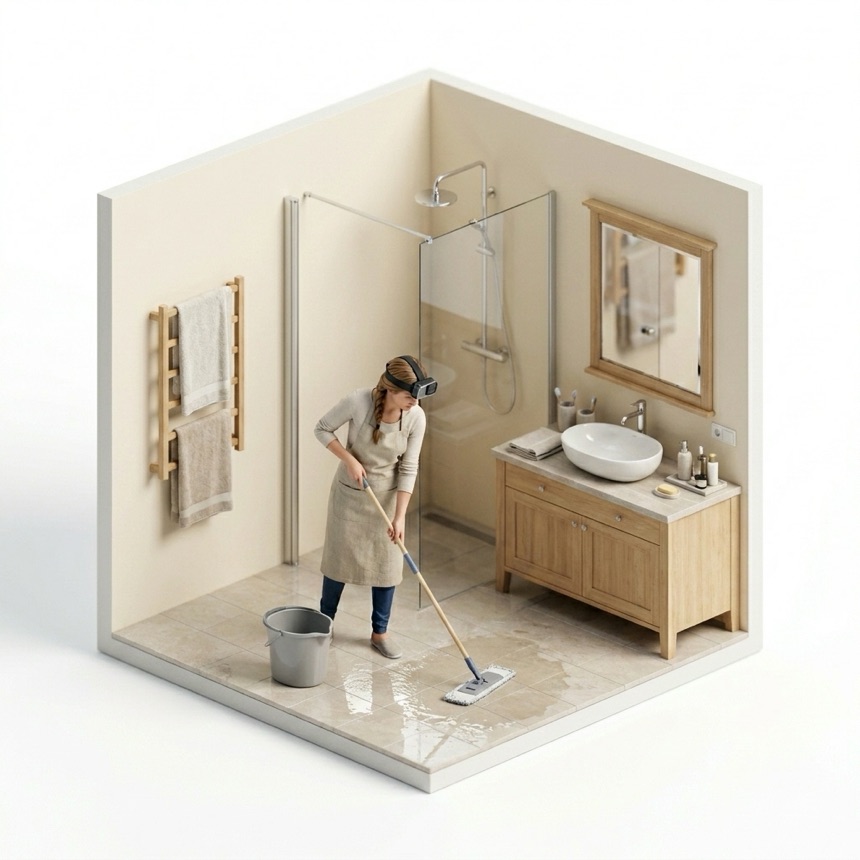 Mopping room diorama