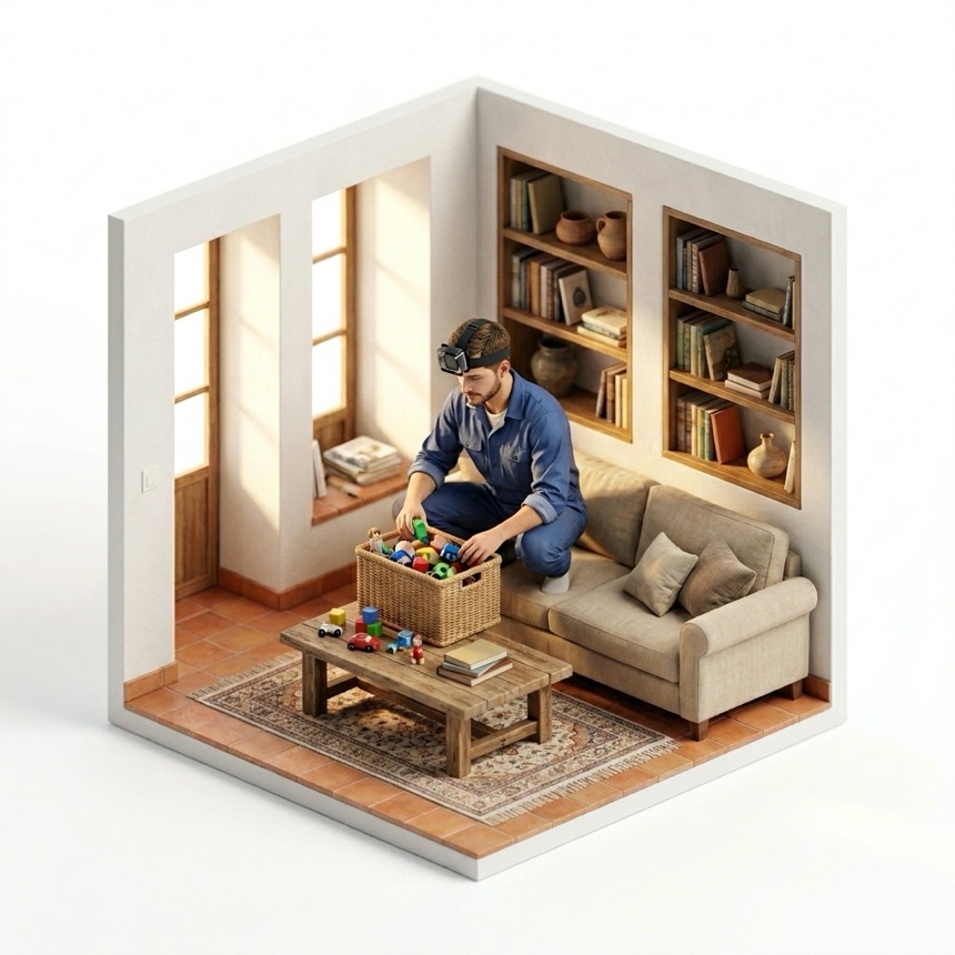 Putting Away Toys room diorama