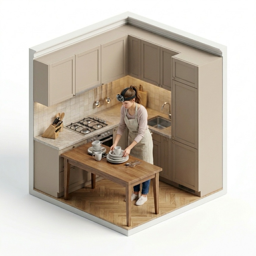 Clearing a Table room diorama