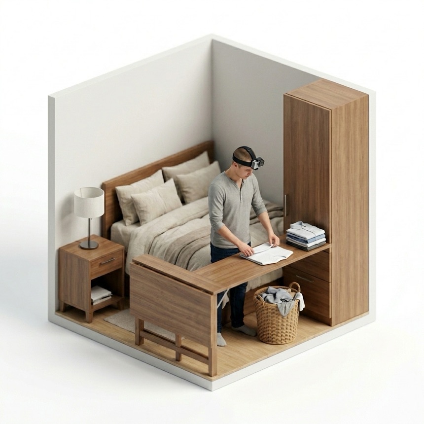 Folding T-Shirts room diorama