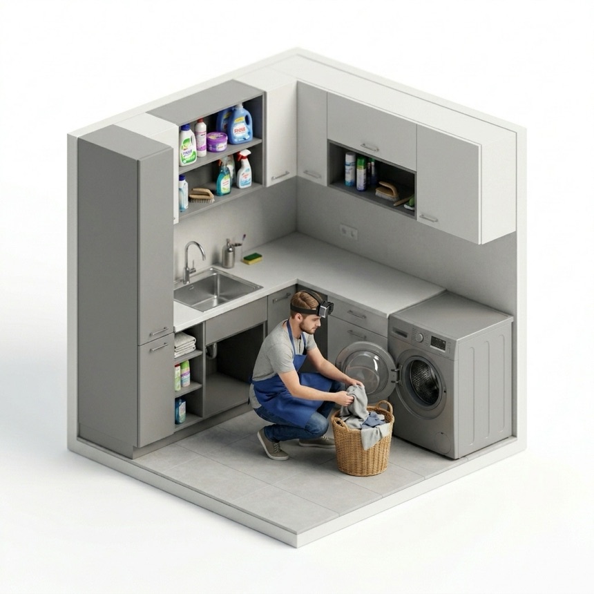 Loading a Washing Machine room diorama