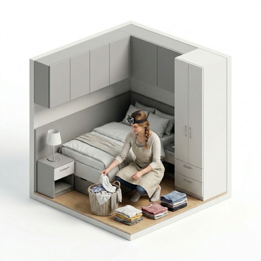 Sorting Laundry room diorama