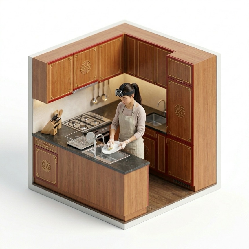 Hand-Washing Dishes room diorama