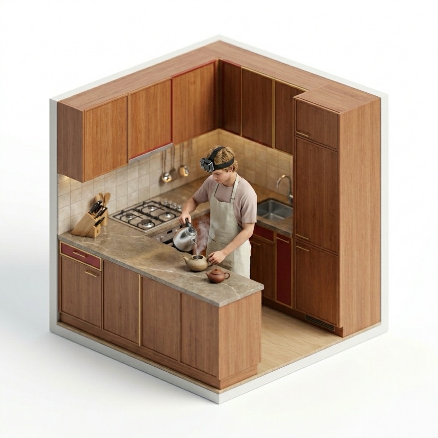 Pouring from a Kettle room diorama
