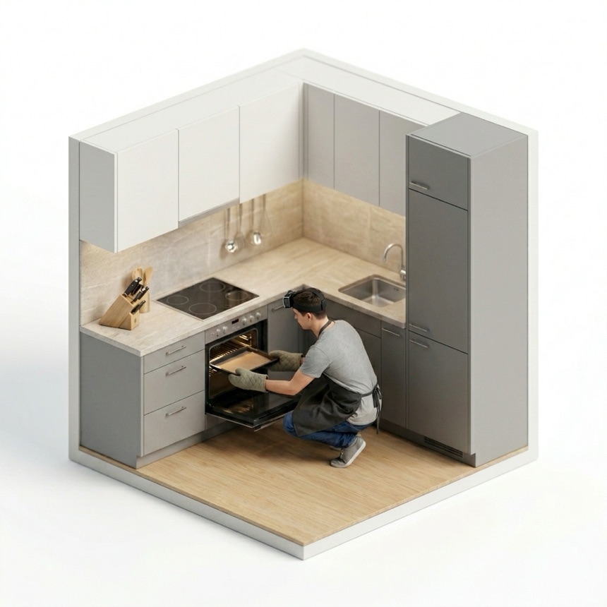 Using an Oven room diorama