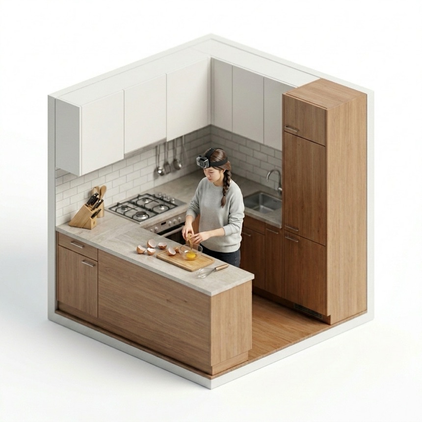 Cracking & Whisking Eggs room diorama