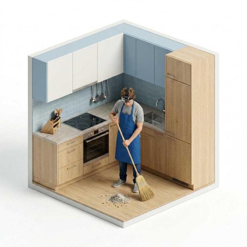 Sweeping Floors room diorama